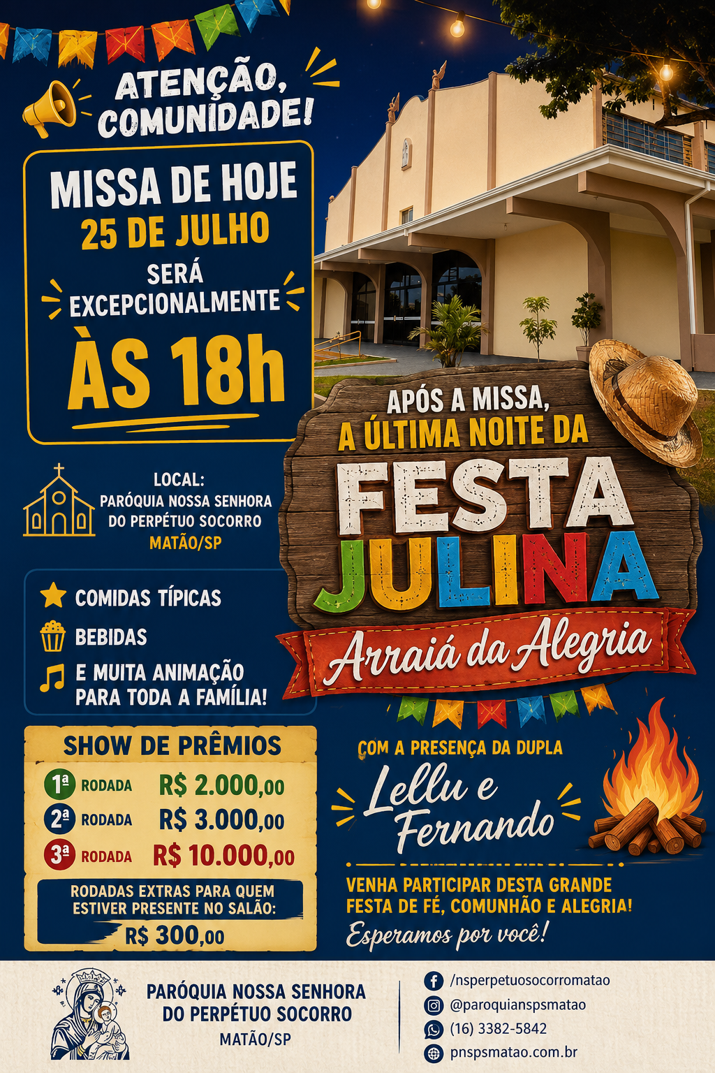 Comunicado Missa 25 de julho