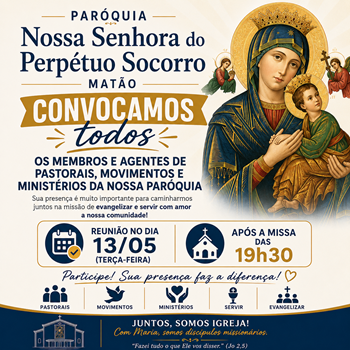 Reunião Geral com todos os agentes de Pastorais, Movimentos e Ministérios
