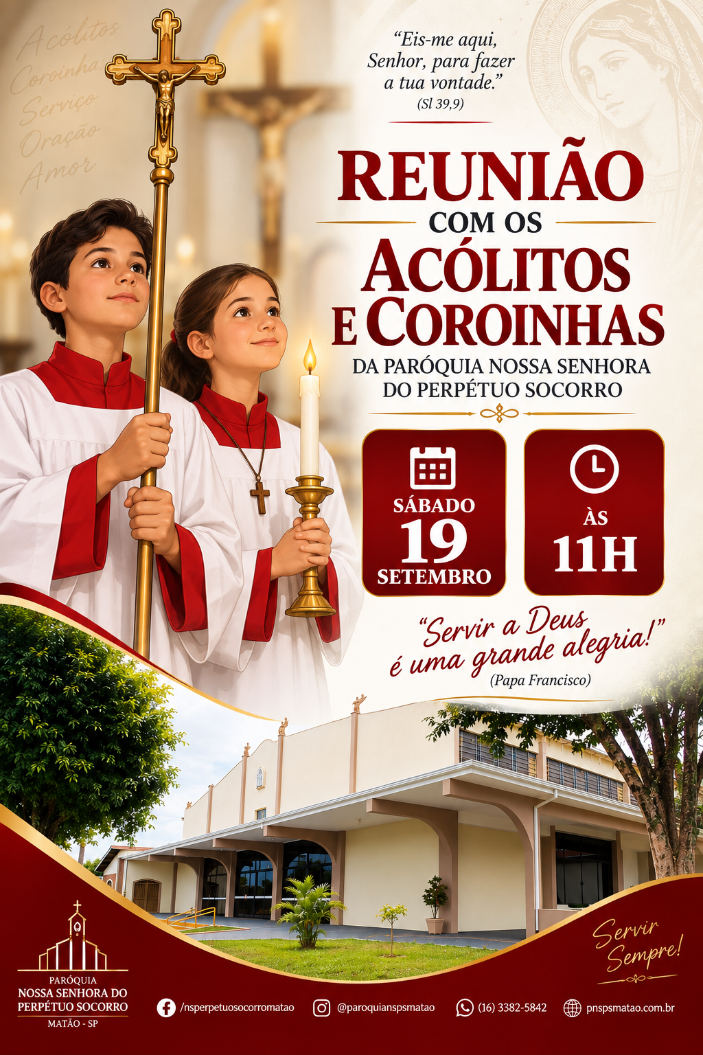 Reunião com os Acólitos e Coroinhas